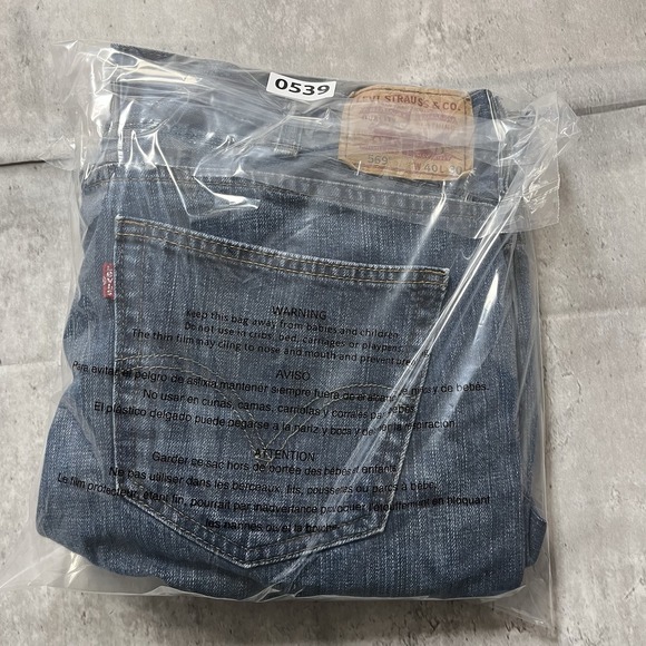 Levis 569 Loose Straight Jeans Mens 40x30 Blue Medium Wash High Rise VTG - Picture 10 of 10